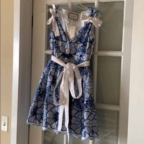 NWT RARE Alexis blue embroidered cocktail dress XS - Picture 5 of 8